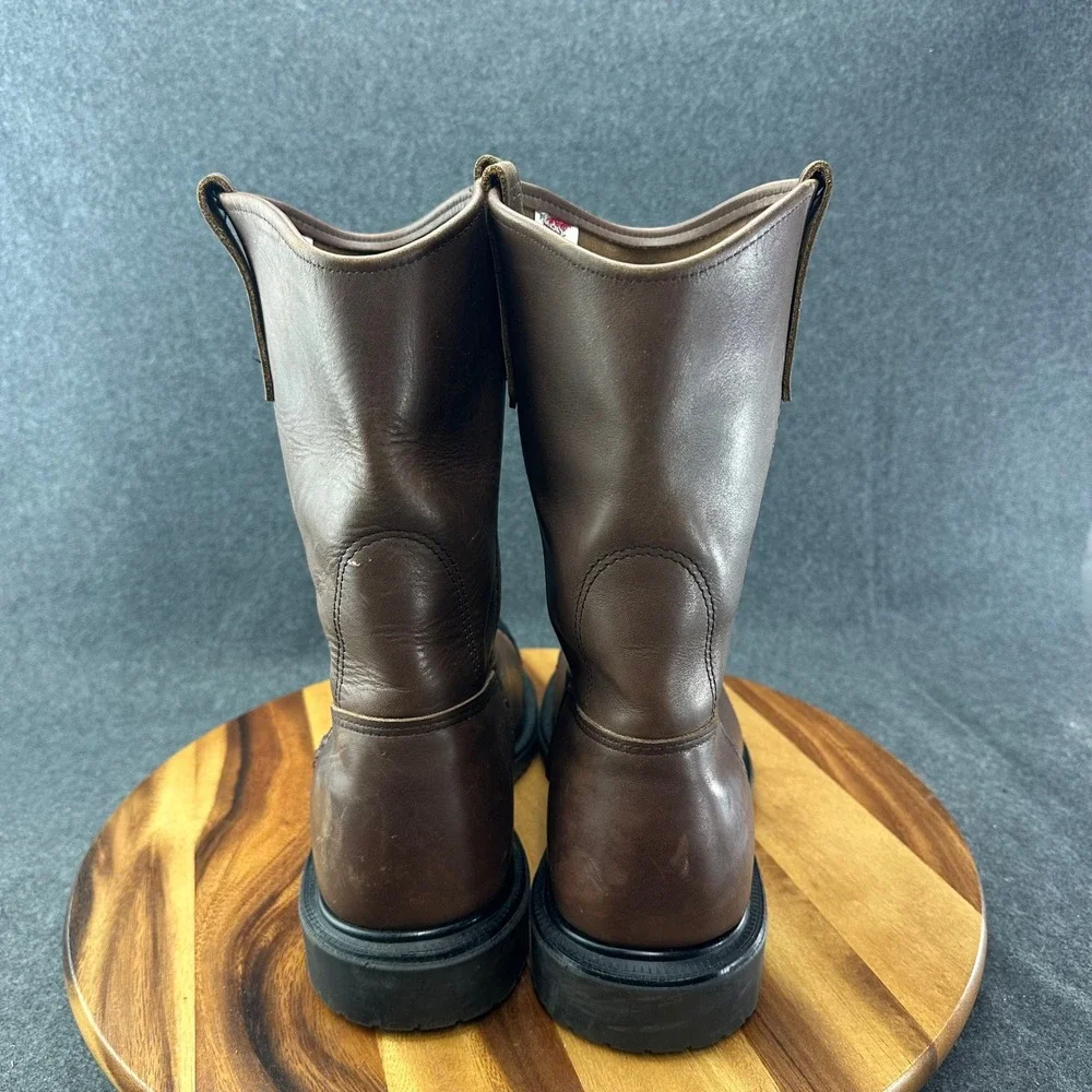 Red Wing Pecos 2231 Mens 11.5 D Brown Leather Steel Tuff Toe Pull On Boots USA